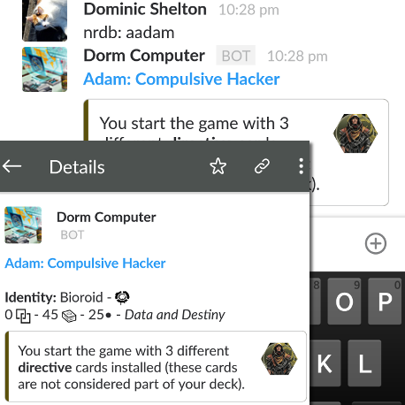 Adam: Compulsive Hacker being viewed on mobile.